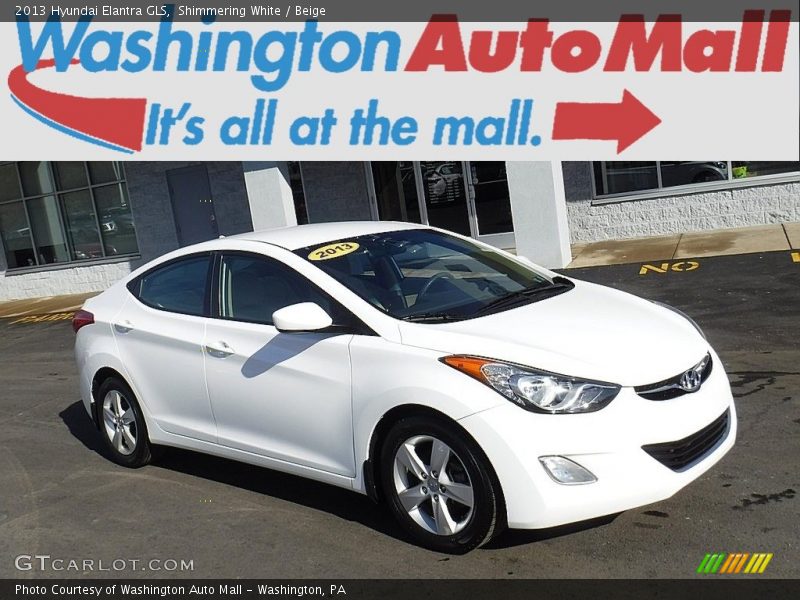 Shimmering White / Beige 2013 Hyundai Elantra GLS
