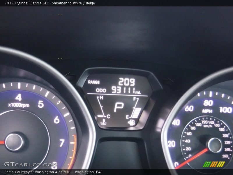 Shimmering White / Beige 2013 Hyundai Elantra GLS