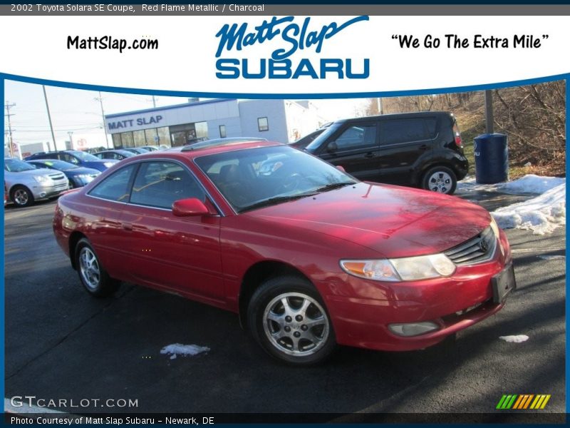 Red Flame Metallic / Charcoal 2002 Toyota Solara SE Coupe