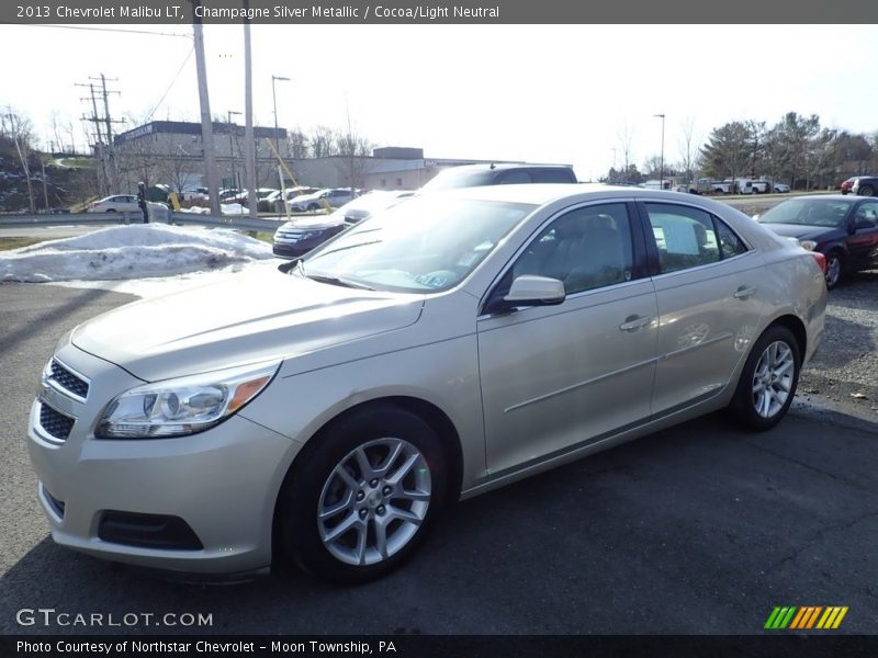 Champagne Silver Metallic / Cocoa/Light Neutral 2013 Chevrolet Malibu LT