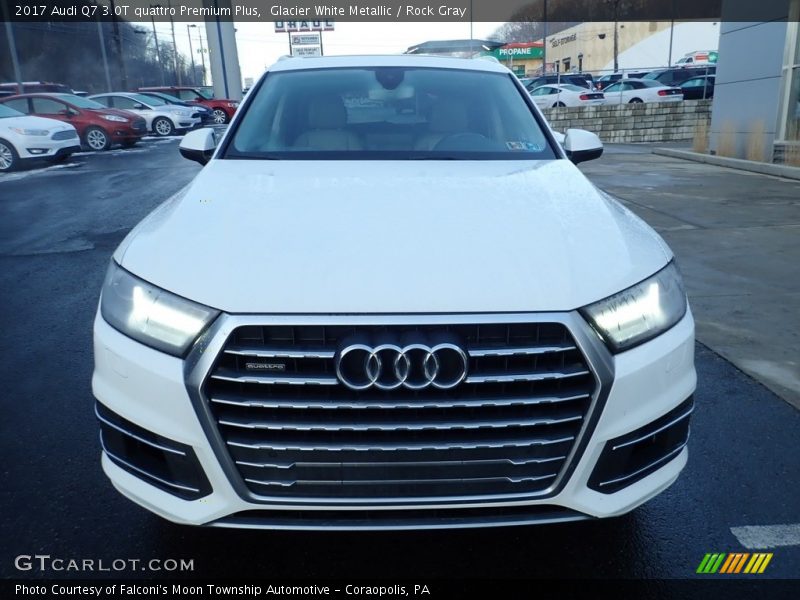 Glacier White Metallic / Rock Gray 2017 Audi Q7 3.0T quattro Premium Plus