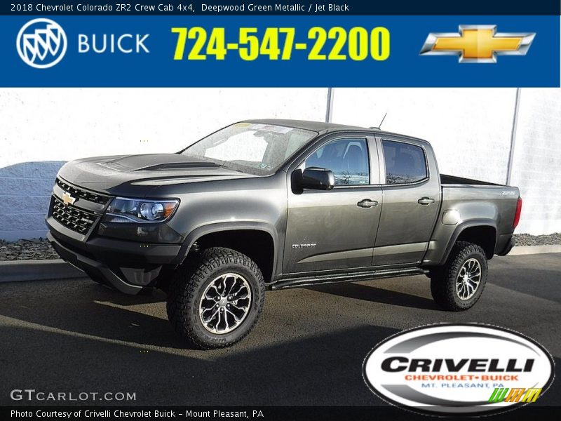 Deepwood Green Metallic / Jet Black 2018 Chevrolet Colorado ZR2 Crew Cab 4x4