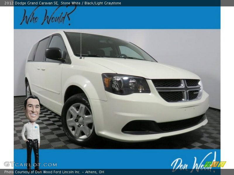 Stone White / Black/Light Graystone 2012 Dodge Grand Caravan SE