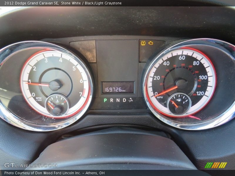Stone White / Black/Light Graystone 2012 Dodge Grand Caravan SE