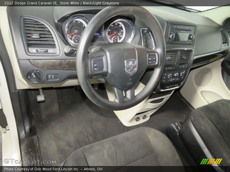 Stone White / Black/Light Graystone 2012 Dodge Grand Caravan SE