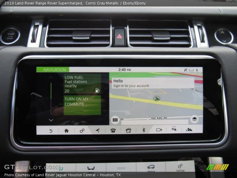 Navigation of 2019 Range Rover Supercharged