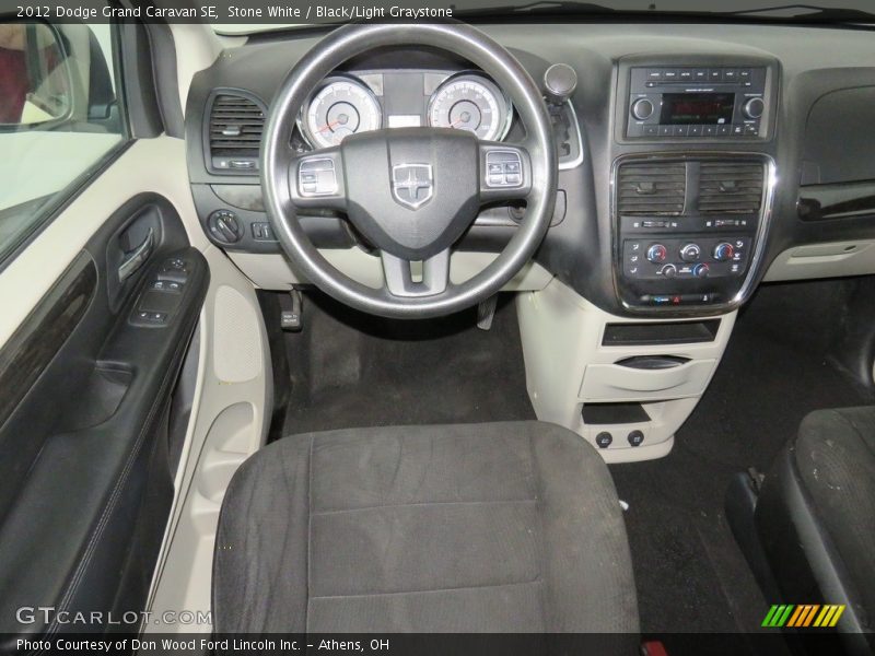 Stone White / Black/Light Graystone 2012 Dodge Grand Caravan SE