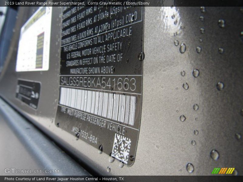 Corris Gray Metallic / Ebony/Ebony 2019 Land Rover Range Rover Supercharged