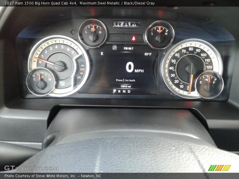 Maximum Steel Metallic / Black/Diesel Gray 2017 Ram 1500 Big Horn Quad Cab 4x4