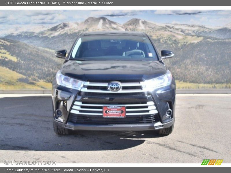 Midnight Black Metallic / Black 2018 Toyota Highlander LE AWD