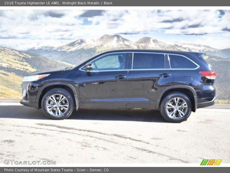 Midnight Black Metallic / Black 2018 Toyota Highlander LE AWD