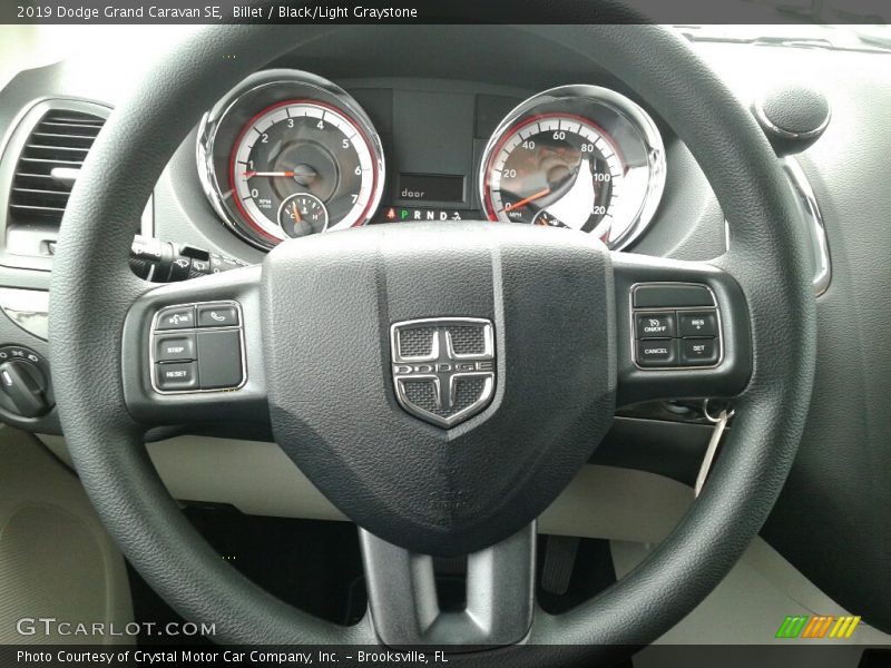 Billet / Black/Light Graystone 2019 Dodge Grand Caravan SE