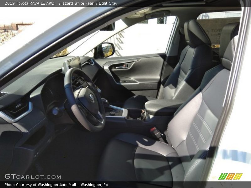 Blizzard White Pearl / Light Gray 2019 Toyota RAV4 LE AWD