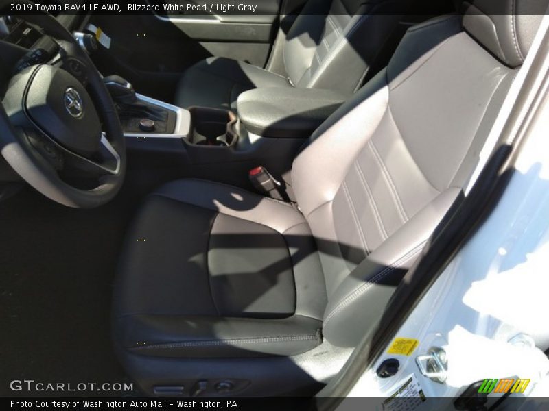 Blizzard White Pearl / Light Gray 2019 Toyota RAV4 LE AWD