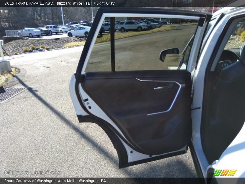 Blizzard White Pearl / Light Gray 2019 Toyota RAV4 LE AWD