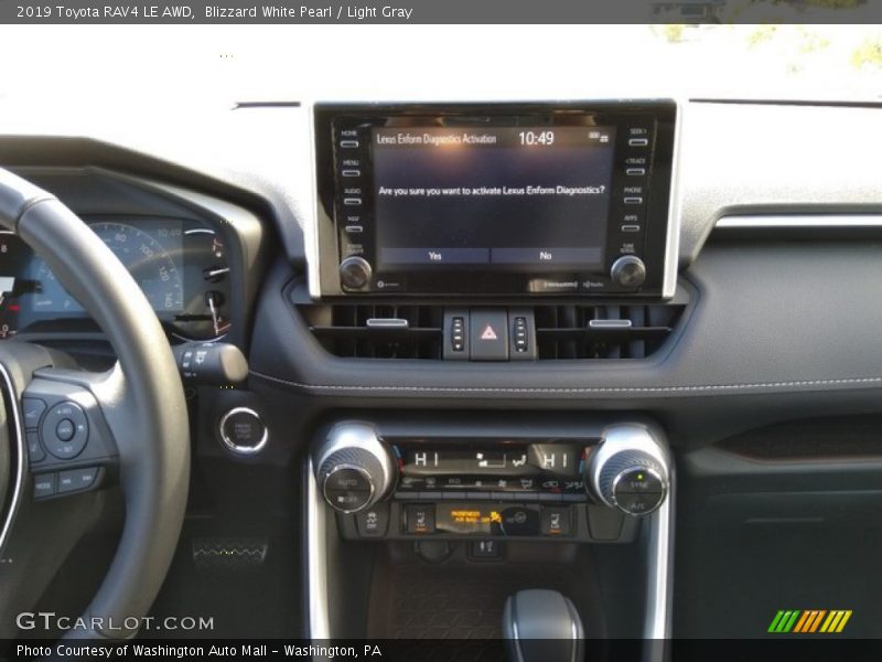 Blizzard White Pearl / Light Gray 2019 Toyota RAV4 LE AWD