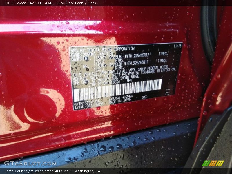Ruby Flare Pearl / Black 2019 Toyota RAV4 XLE AWD