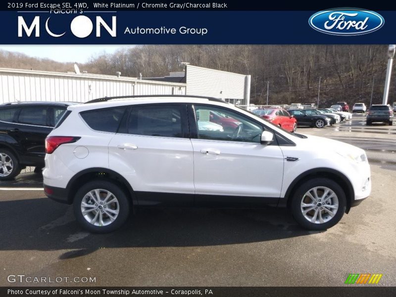 White Platinum / Chromite Gray/Charcoal Black 2019 Ford Escape SEL 4WD
