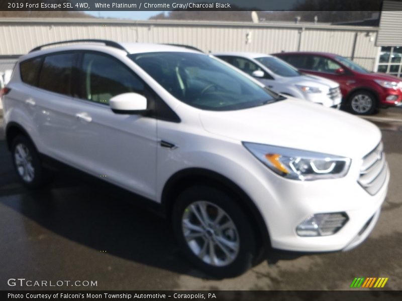 White Platinum / Chromite Gray/Charcoal Black 2019 Ford Escape SEL 4WD