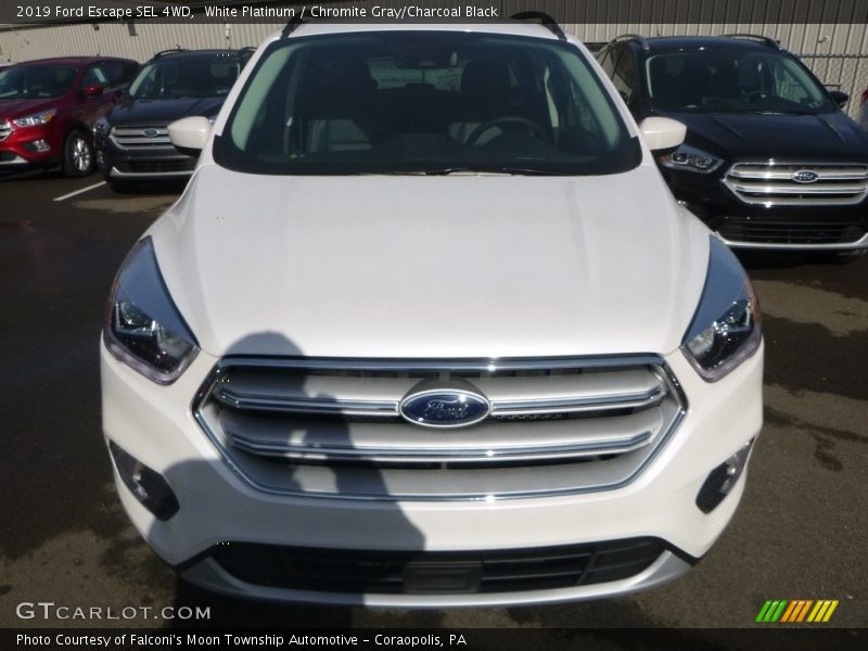 White Platinum / Chromite Gray/Charcoal Black 2019 Ford Escape SEL 4WD