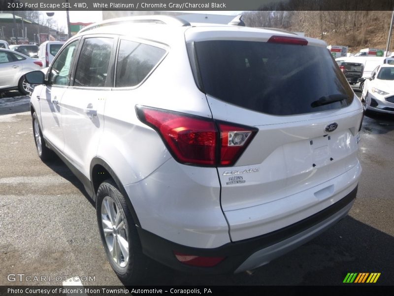 White Platinum / Chromite Gray/Charcoal Black 2019 Ford Escape SEL 4WD