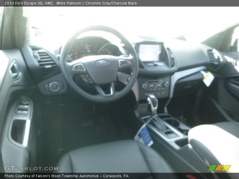 White Platinum / Chromite Gray/Charcoal Black 2019 Ford Escape SEL 4WD