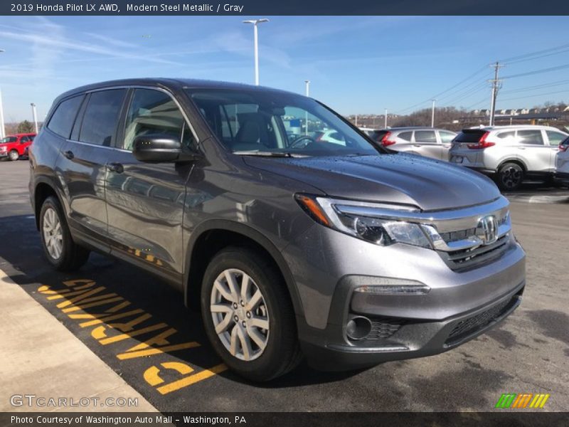 Modern Steel Metallic / Gray 2019 Honda Pilot LX AWD