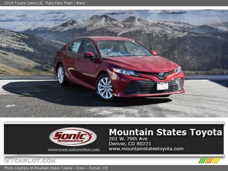 Ruby Flare Pearl / Black 2019 Toyota Camry LE