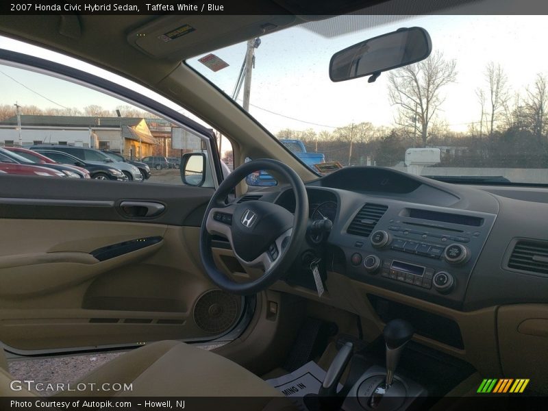 Taffeta White / Blue 2007 Honda Civic Hybrid Sedan