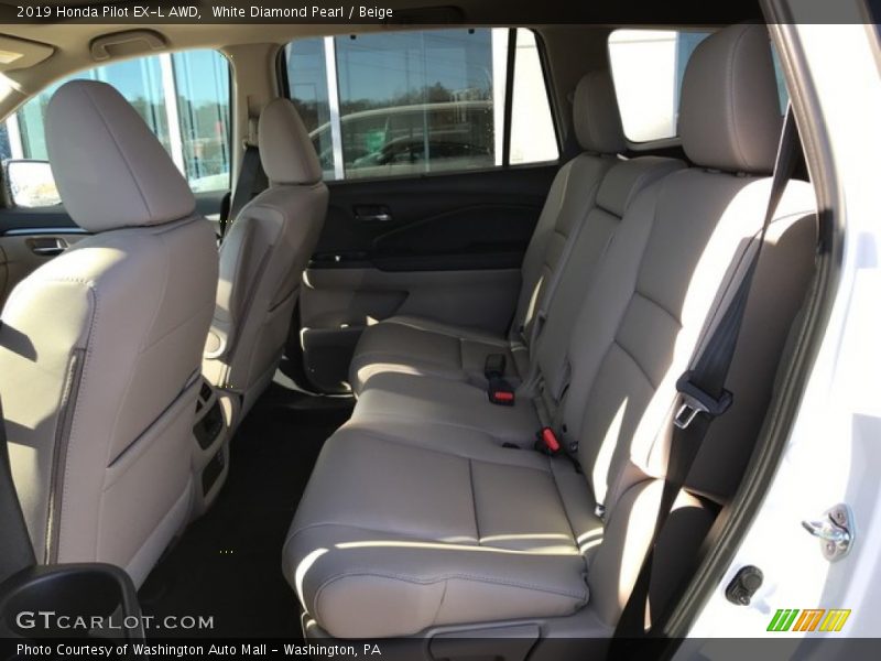 White Diamond Pearl / Beige 2019 Honda Pilot EX-L AWD