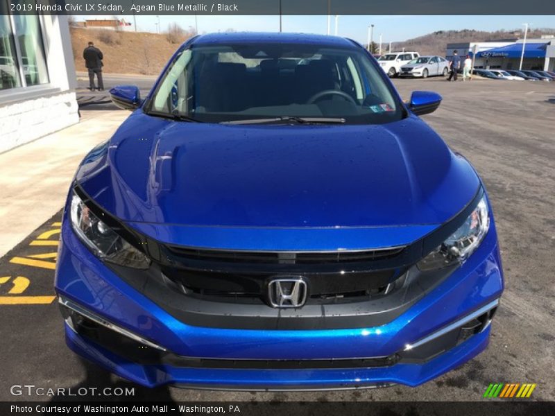 Agean Blue Metallic / Black 2019 Honda Civic LX Sedan