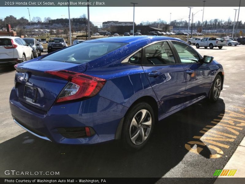 Agean Blue Metallic / Black 2019 Honda Civic LX Sedan