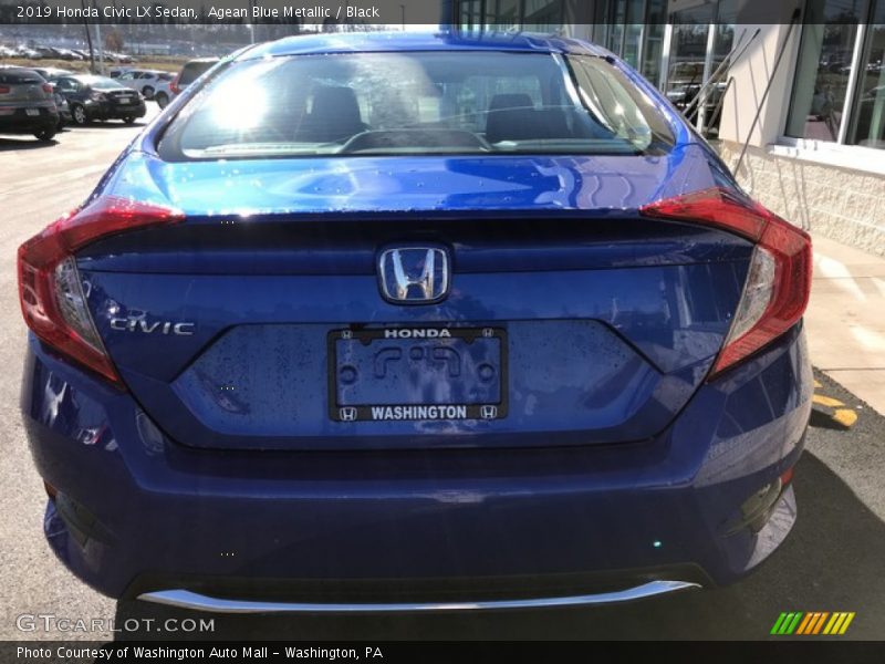 Agean Blue Metallic / Black 2019 Honda Civic LX Sedan