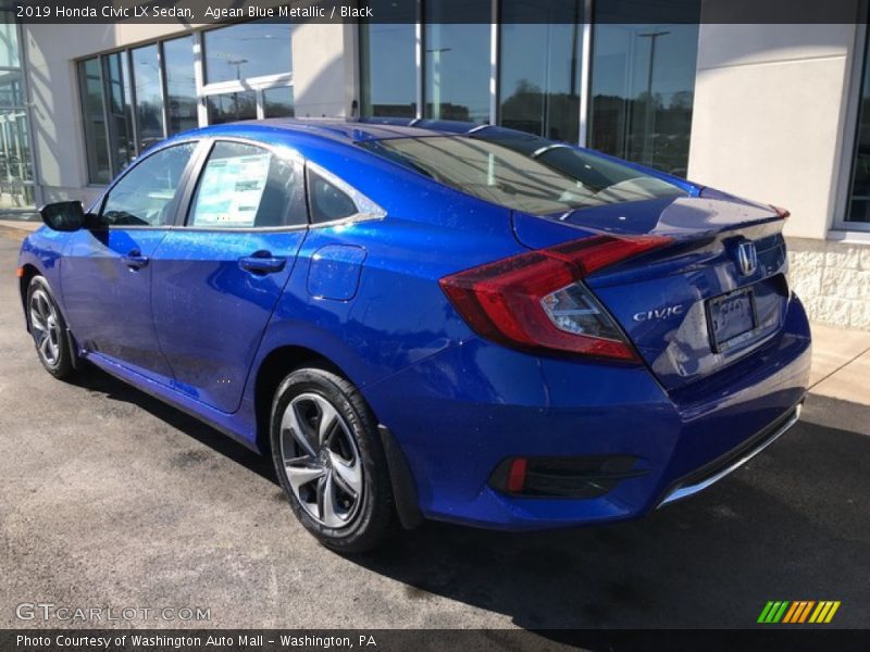 Agean Blue Metallic / Black 2019 Honda Civic LX Sedan