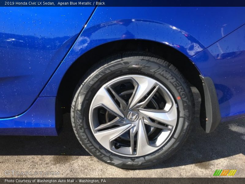 Agean Blue Metallic / Black 2019 Honda Civic LX Sedan