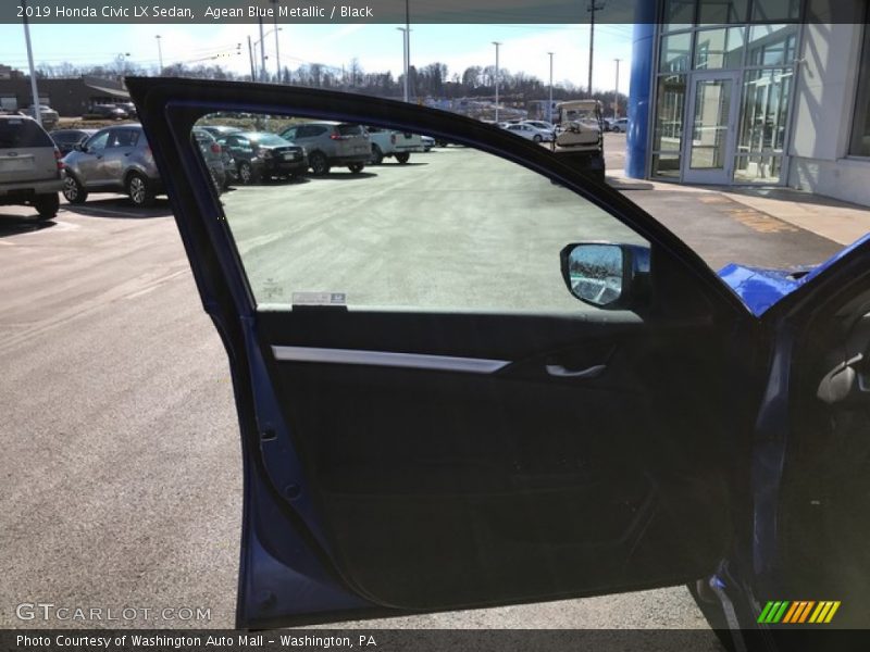 Agean Blue Metallic / Black 2019 Honda Civic LX Sedan