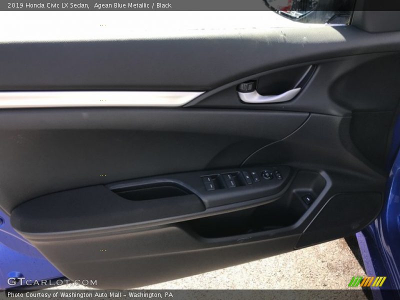 Agean Blue Metallic / Black 2019 Honda Civic LX Sedan