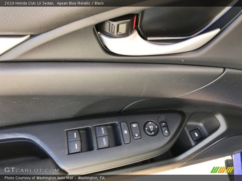 Agean Blue Metallic / Black 2019 Honda Civic LX Sedan