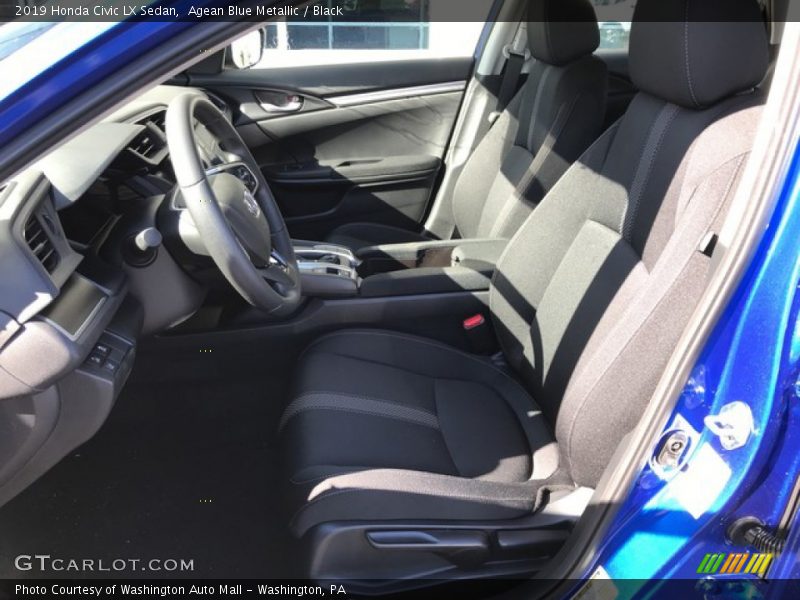 Agean Blue Metallic / Black 2019 Honda Civic LX Sedan