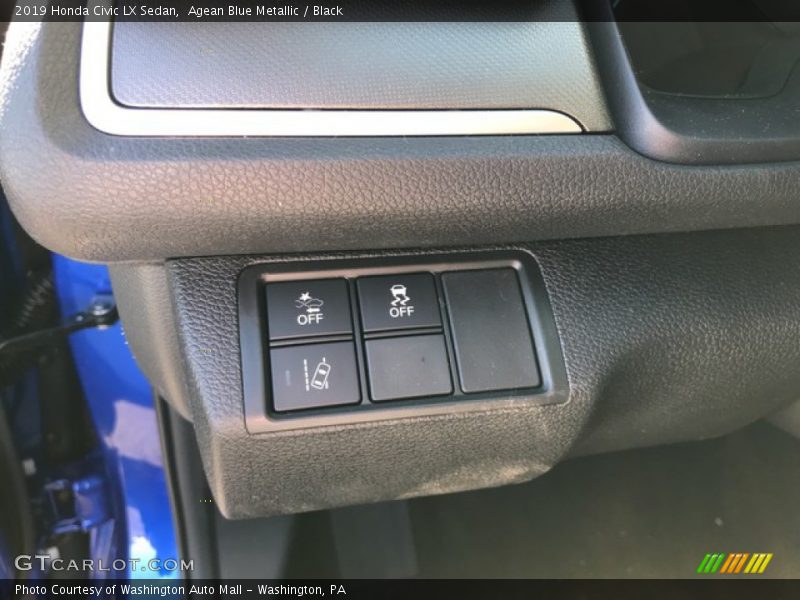 Agean Blue Metallic / Black 2019 Honda Civic LX Sedan