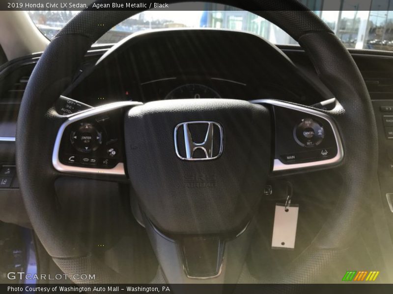 Agean Blue Metallic / Black 2019 Honda Civic LX Sedan
