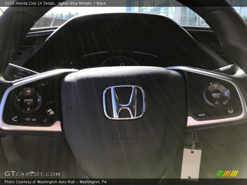 Agean Blue Metallic / Black 2019 Honda Civic LX Sedan