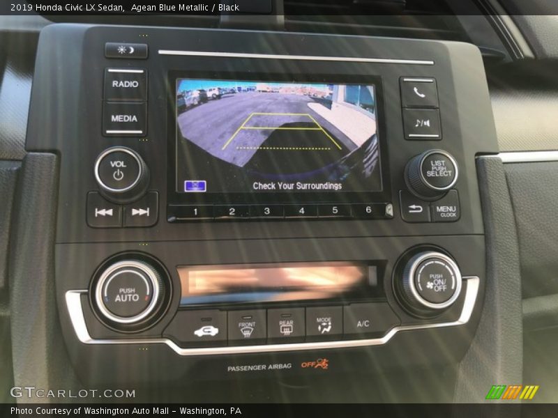 Agean Blue Metallic / Black 2019 Honda Civic LX Sedan