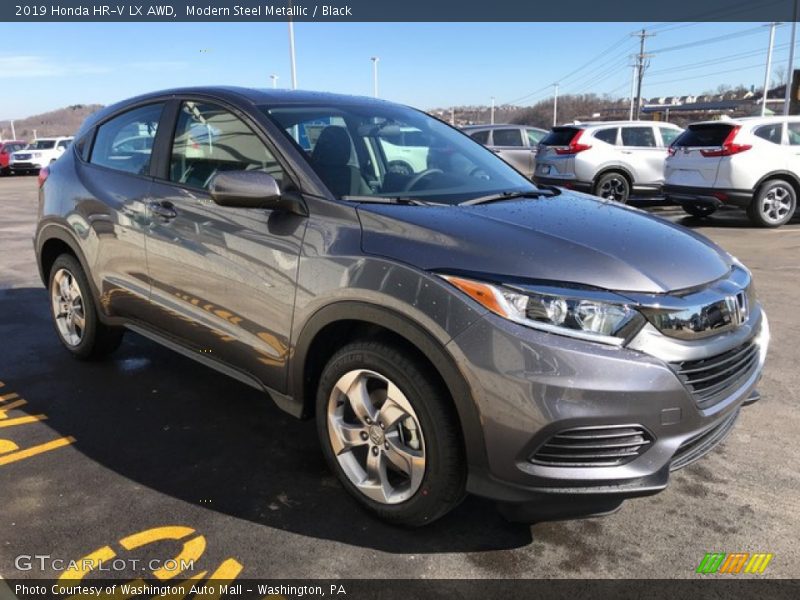 Modern Steel Metallic / Black 2019 Honda HR-V LX AWD