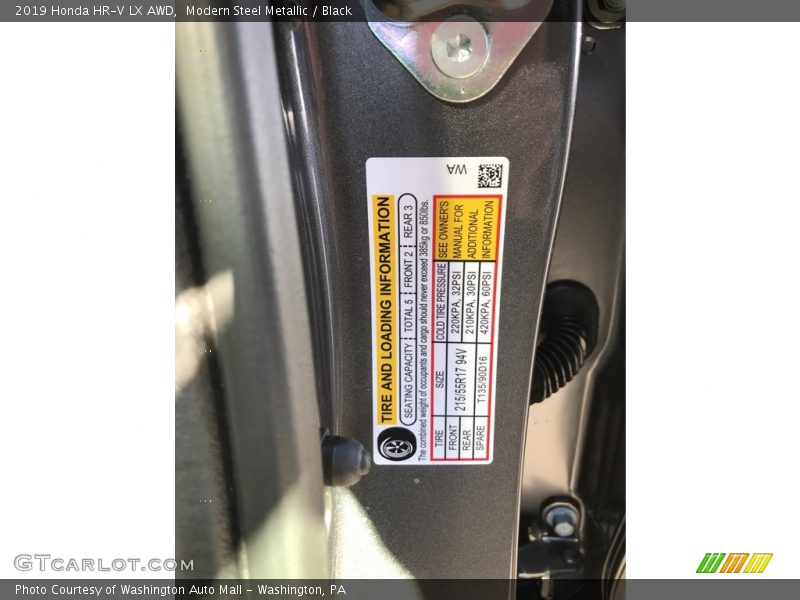 Modern Steel Metallic / Black 2019 Honda HR-V LX AWD