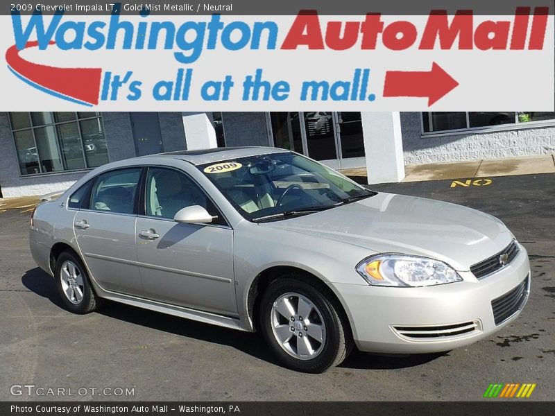 Gold Mist Metallic / Neutral 2009 Chevrolet Impala LT