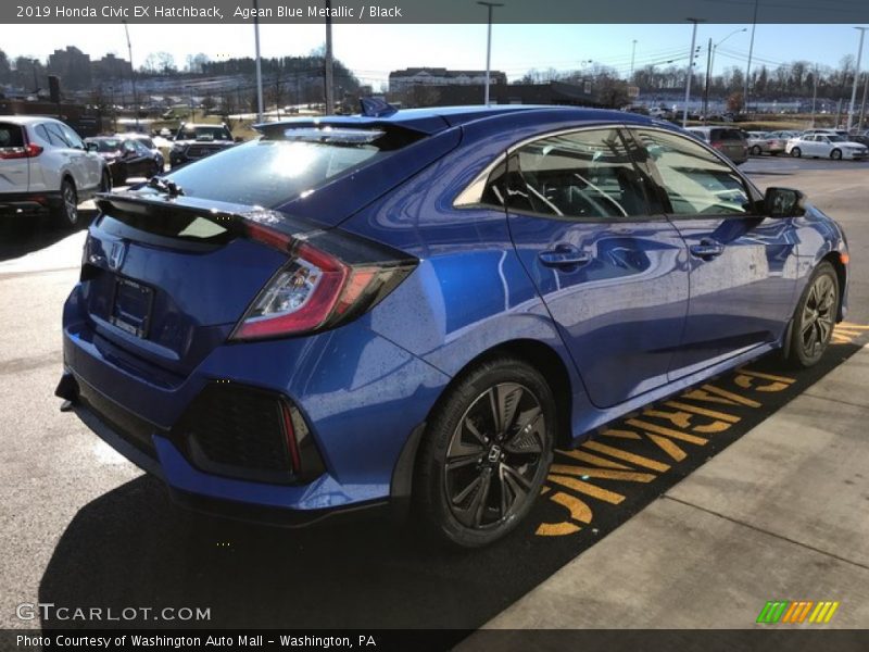 Agean Blue Metallic / Black 2019 Honda Civic EX Hatchback