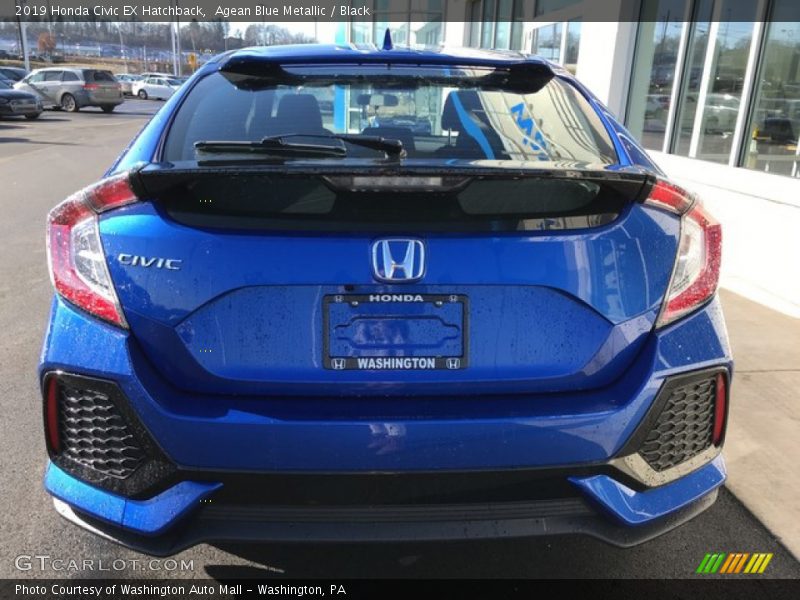 Agean Blue Metallic / Black 2019 Honda Civic EX Hatchback