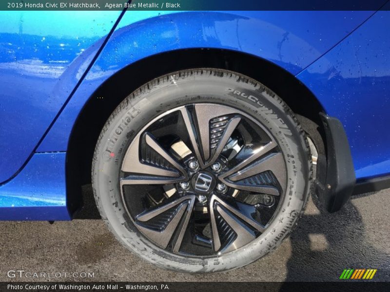 Agean Blue Metallic / Black 2019 Honda Civic EX Hatchback