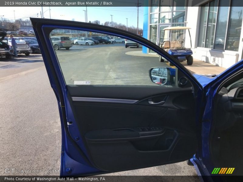 Agean Blue Metallic / Black 2019 Honda Civic EX Hatchback